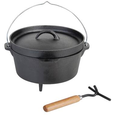 Volcano Grills 8 Qt.Pre-seasoned Cast Iron Round Dutch Oven